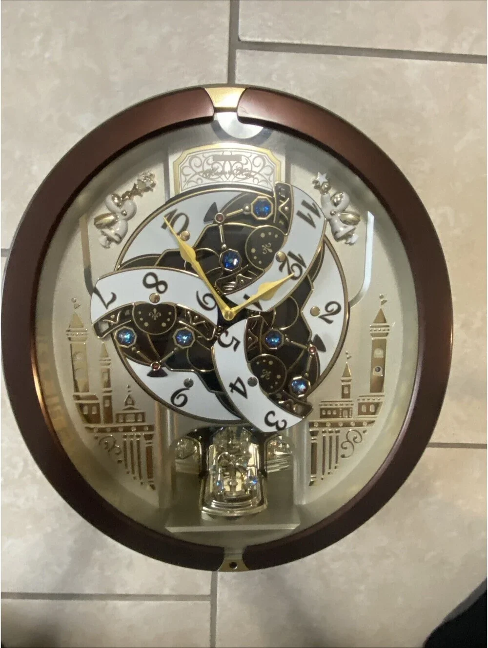 Melodies in Motion Musical Wall Clock,Spring Dance Adjustable Volume,16